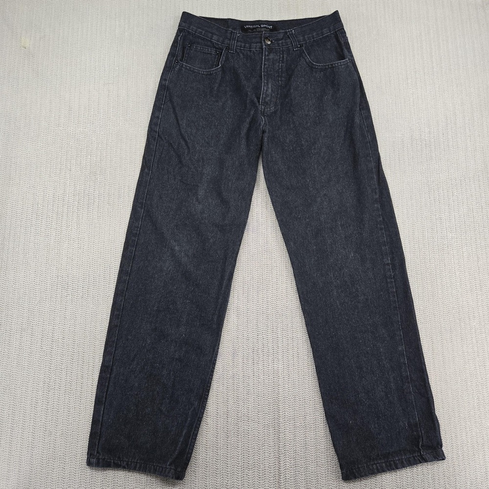 Vertical Sport Jeans Mens 34x32 Black Gray Denim Straight Leg Relaxed Streetwear